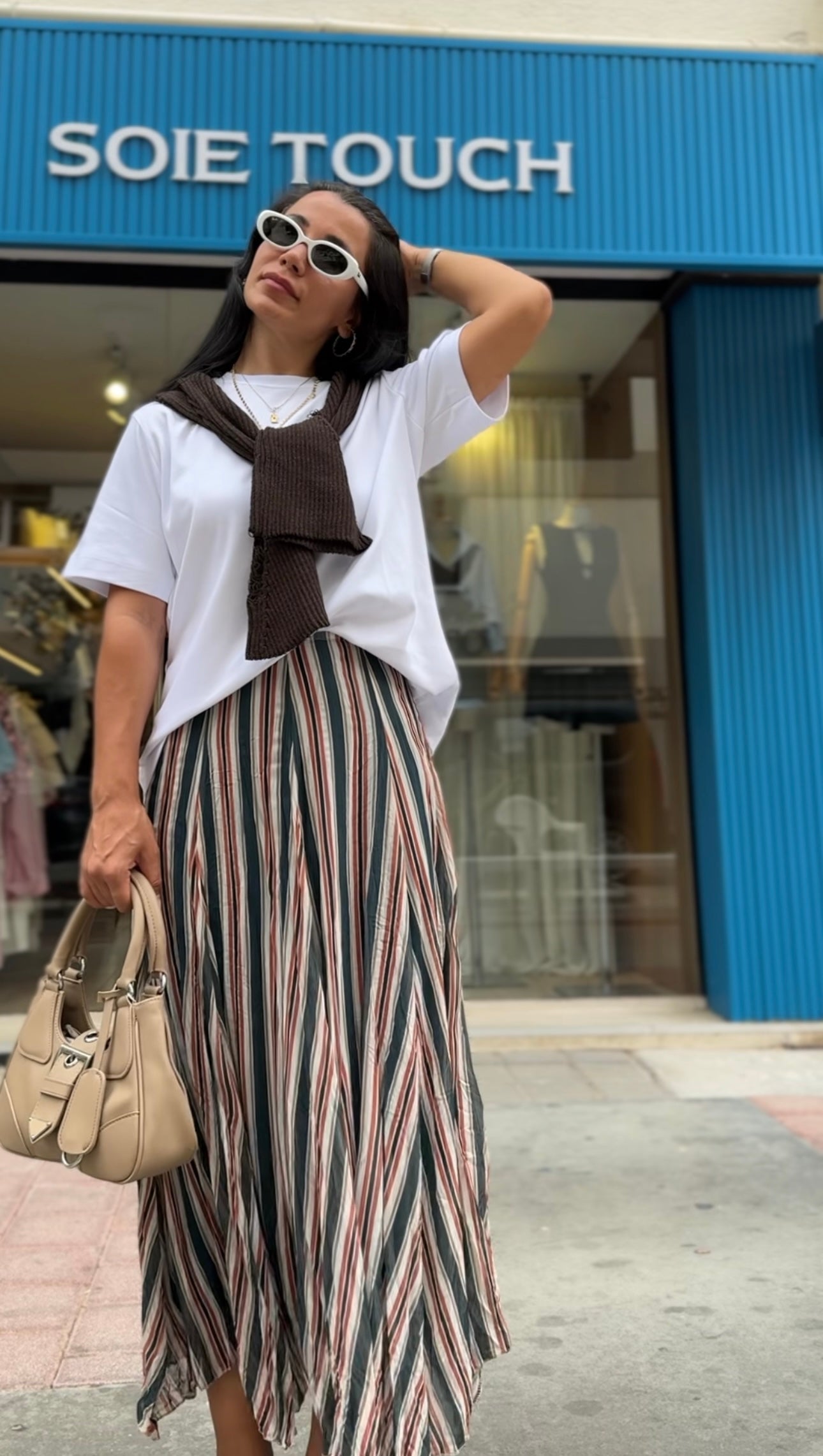 Şifon Etek Çizgili