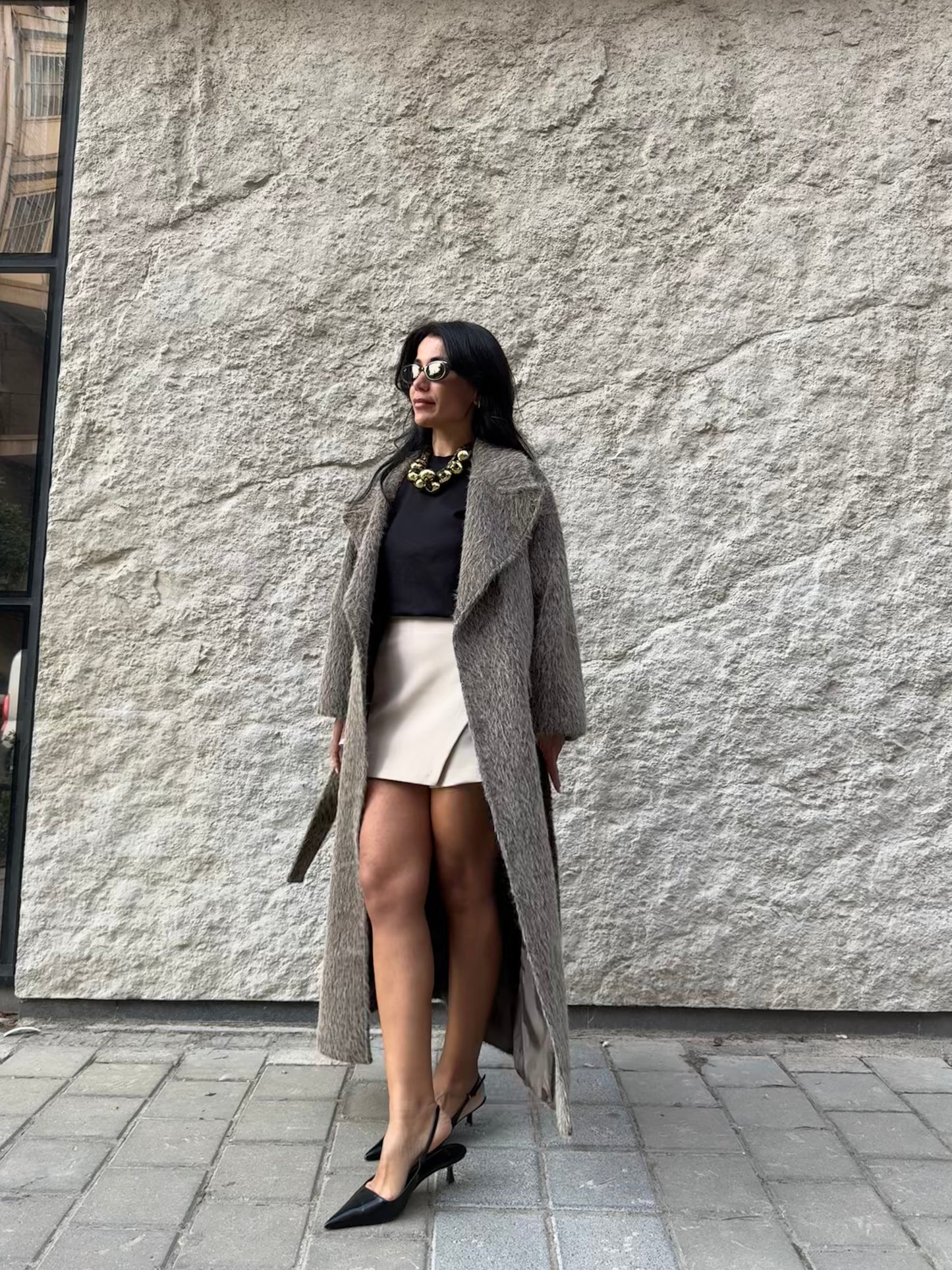 MAXİ Boy Tüylü Kaban