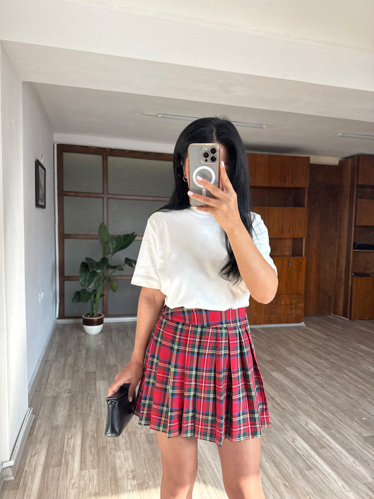 Kırmızı Ekose etek