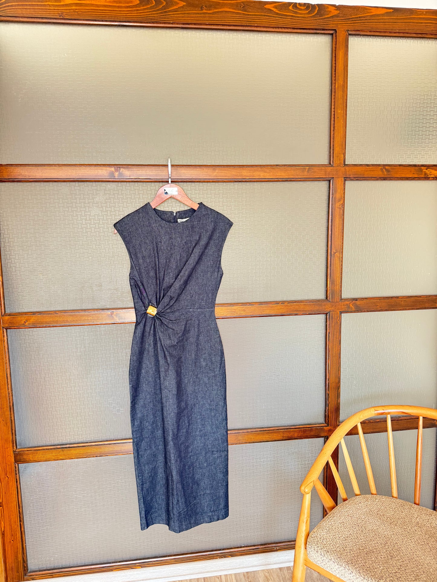 Tokalı Denim Elbise