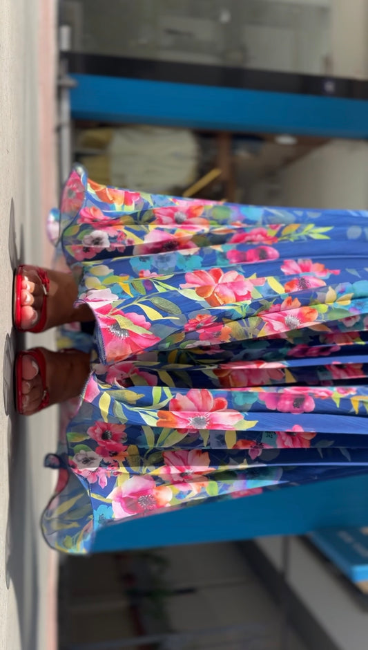 Çiçekli Şifon Elbise