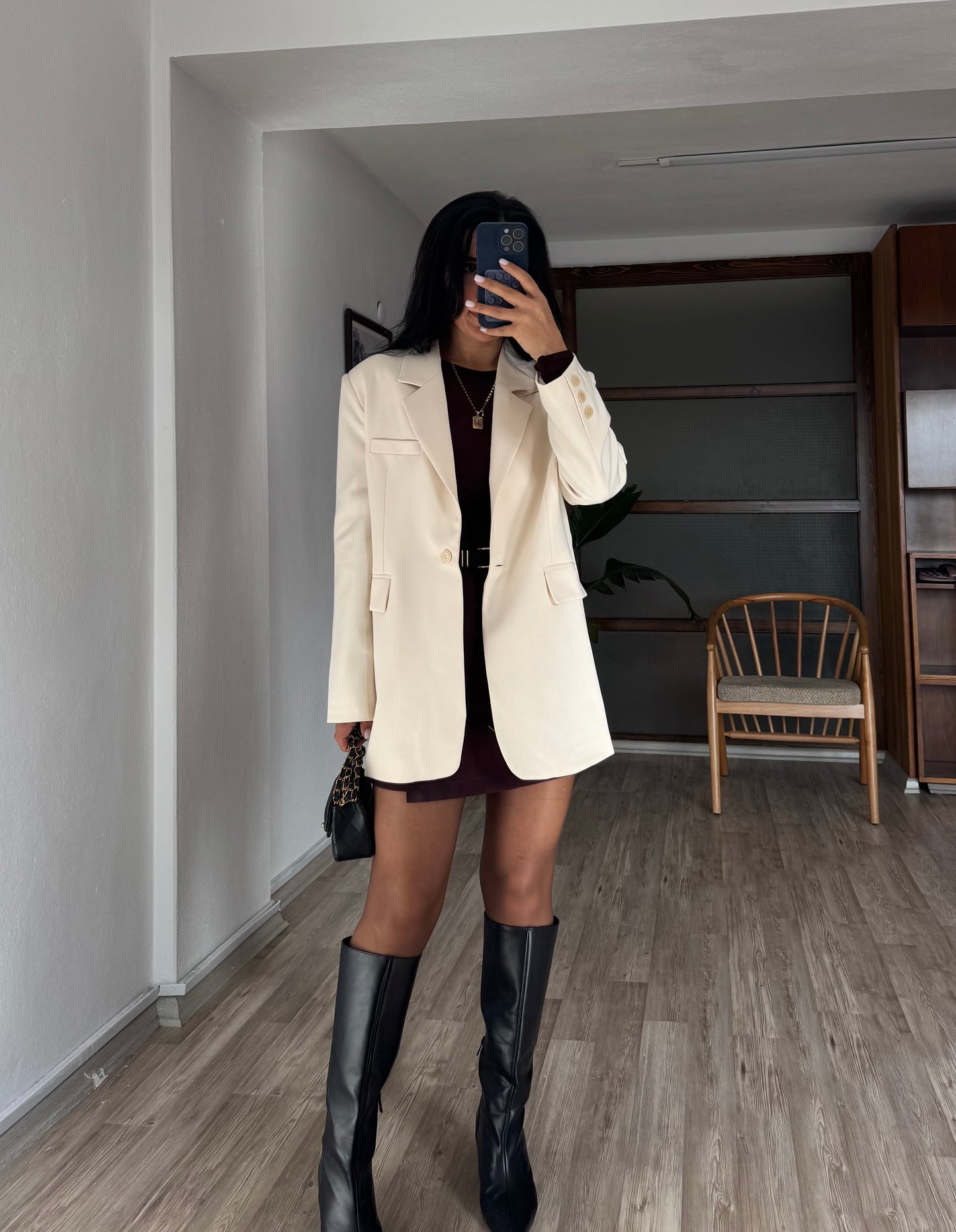 Ekru Blazer Ceket