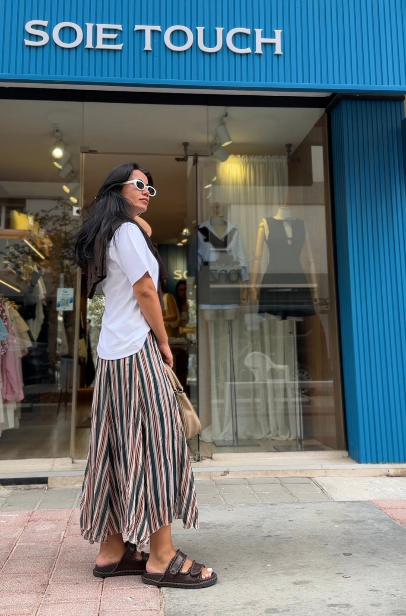 Şifon Etek Çizgili