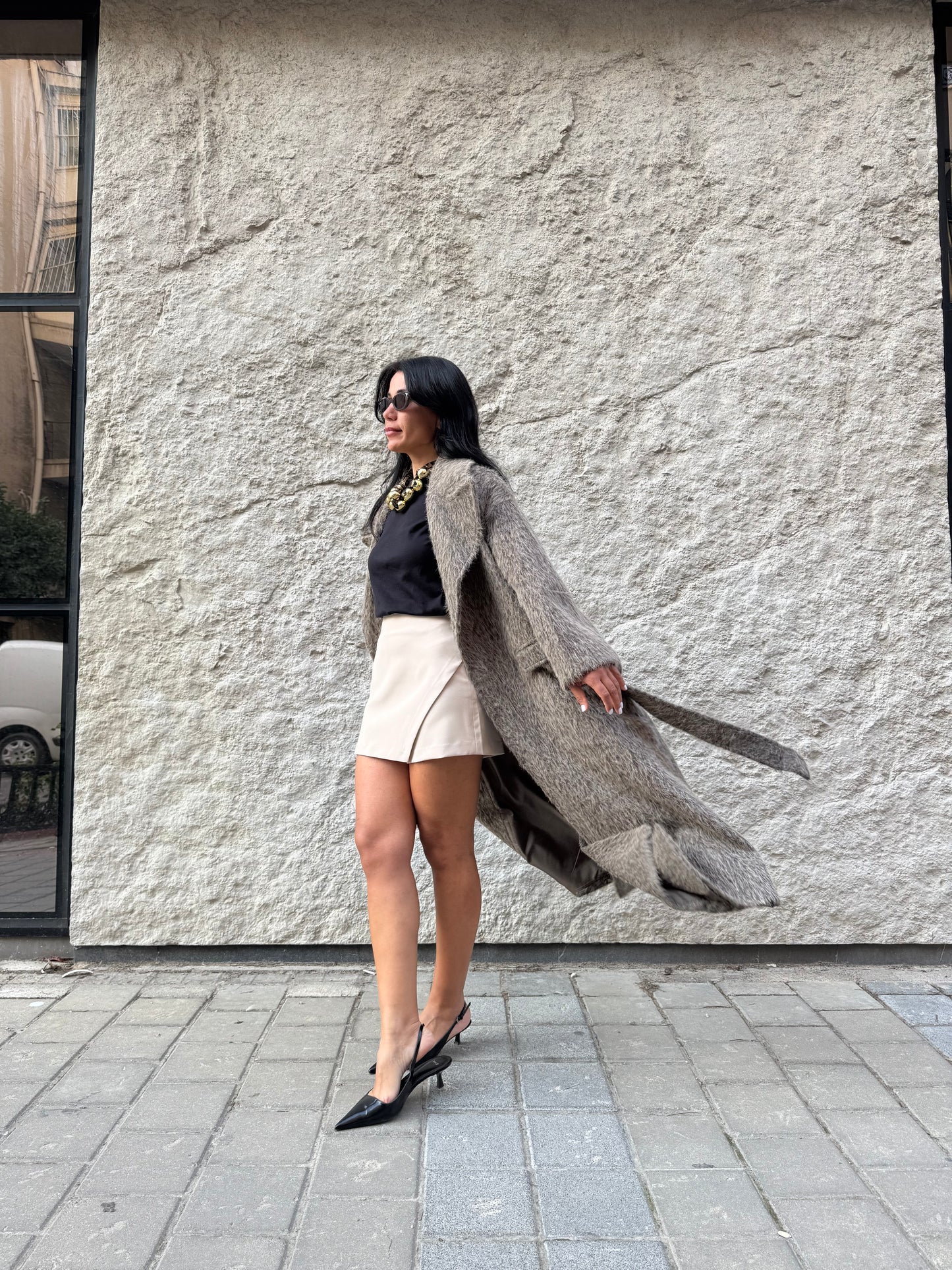 MAXİ Boy Tüylü Kaban