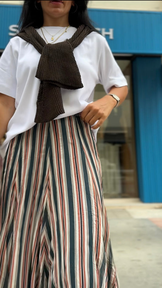 Şifon Etek Çizgili