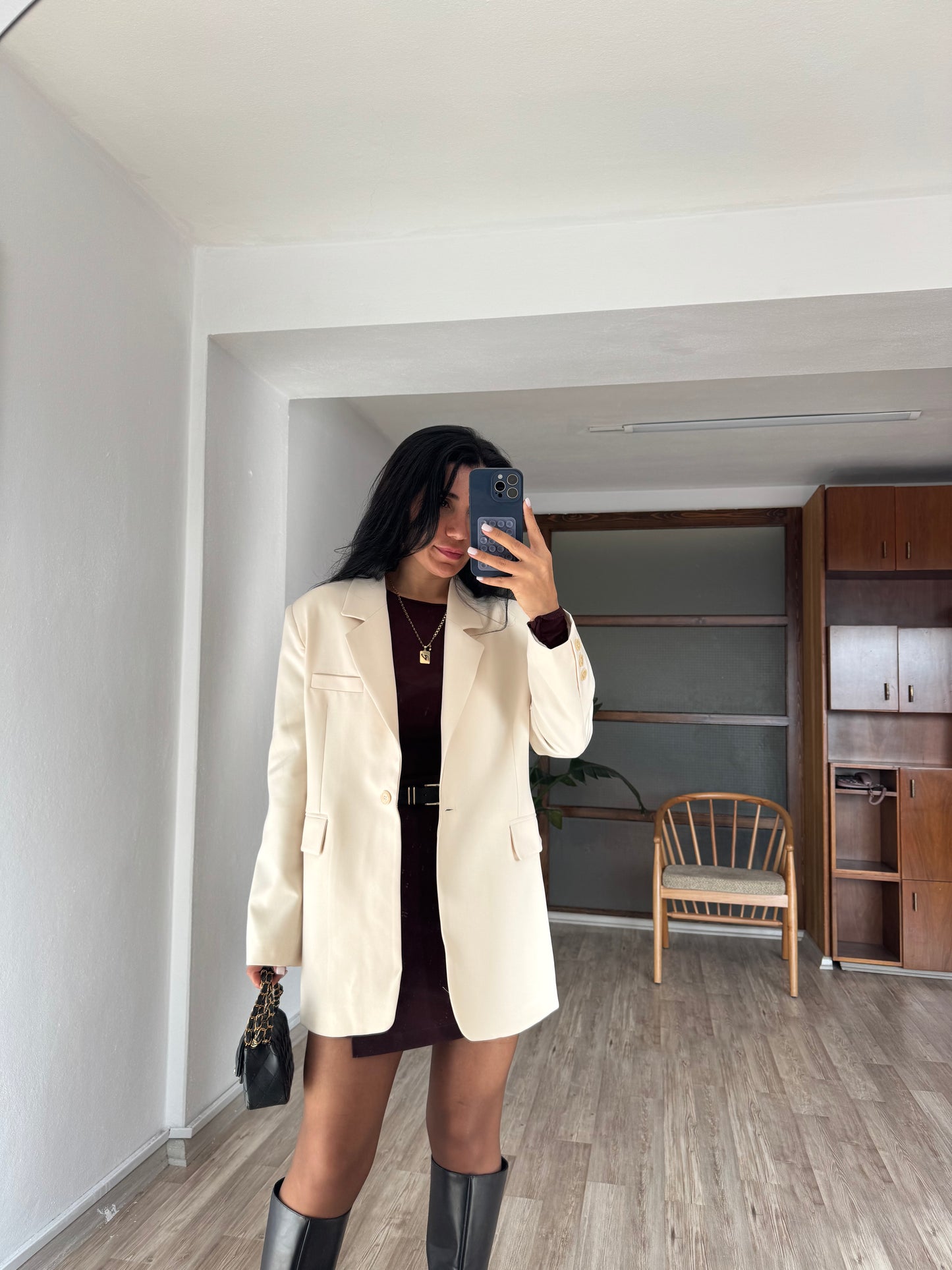 Ekru Blazer Ceket