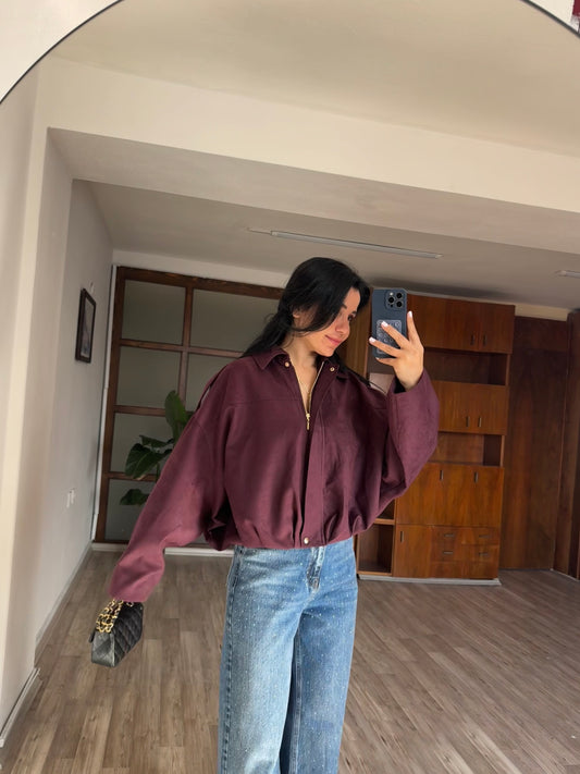 Mürdüm Nubuk Ceket