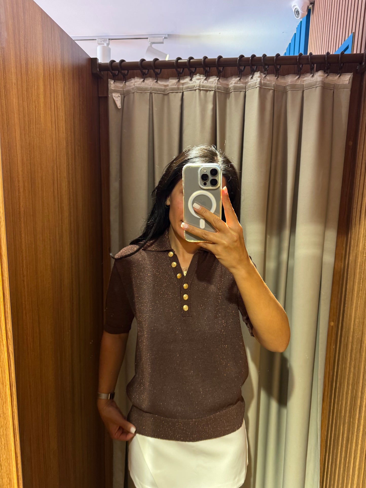 Simli POLO Yaka Bluz