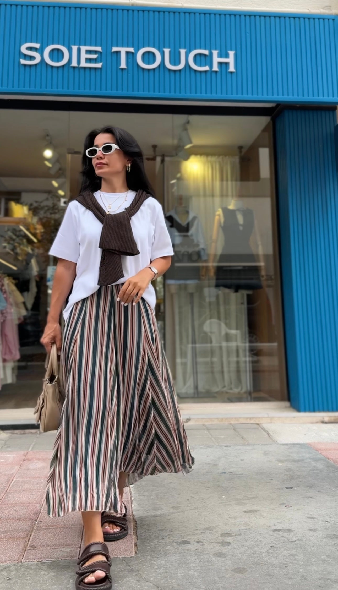 Şifon Etek Çizgili