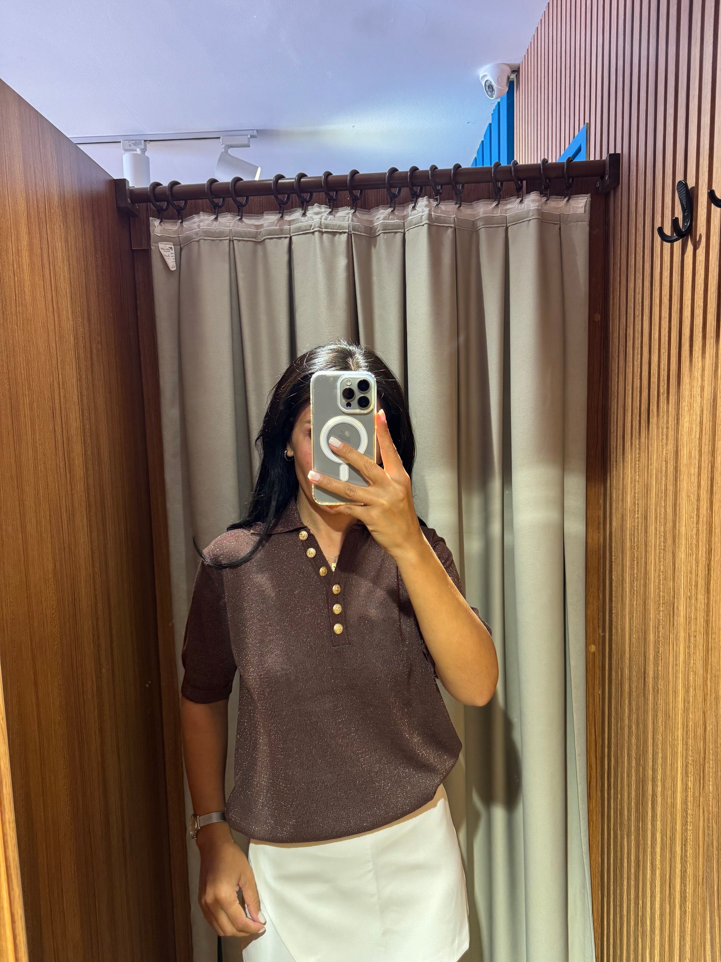 Simli POLO Yaka Bluz