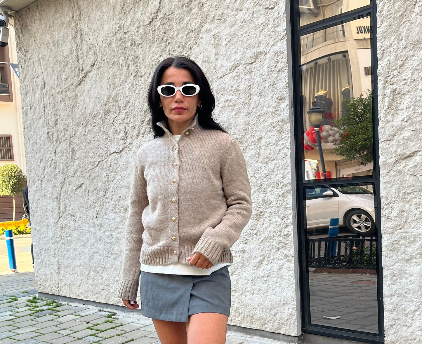 Gold Düğmeli Hırka