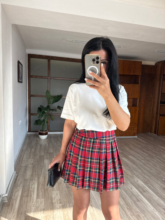 Kırmızı Ekose etek