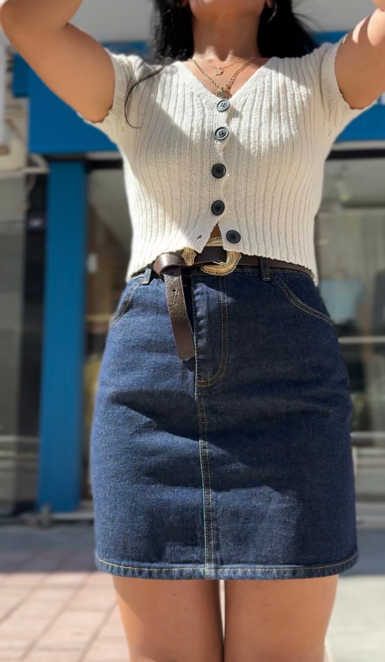 Düğmeli Triko Üst