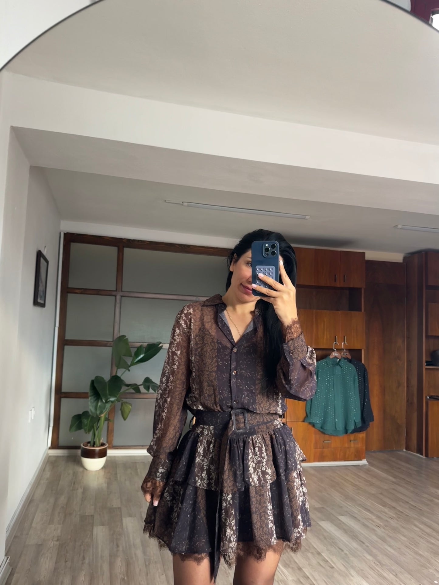 Kahve Kemerli elbise