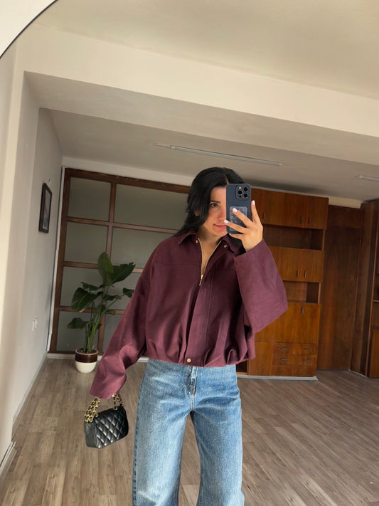 Mürdüm Nubuk Ceket