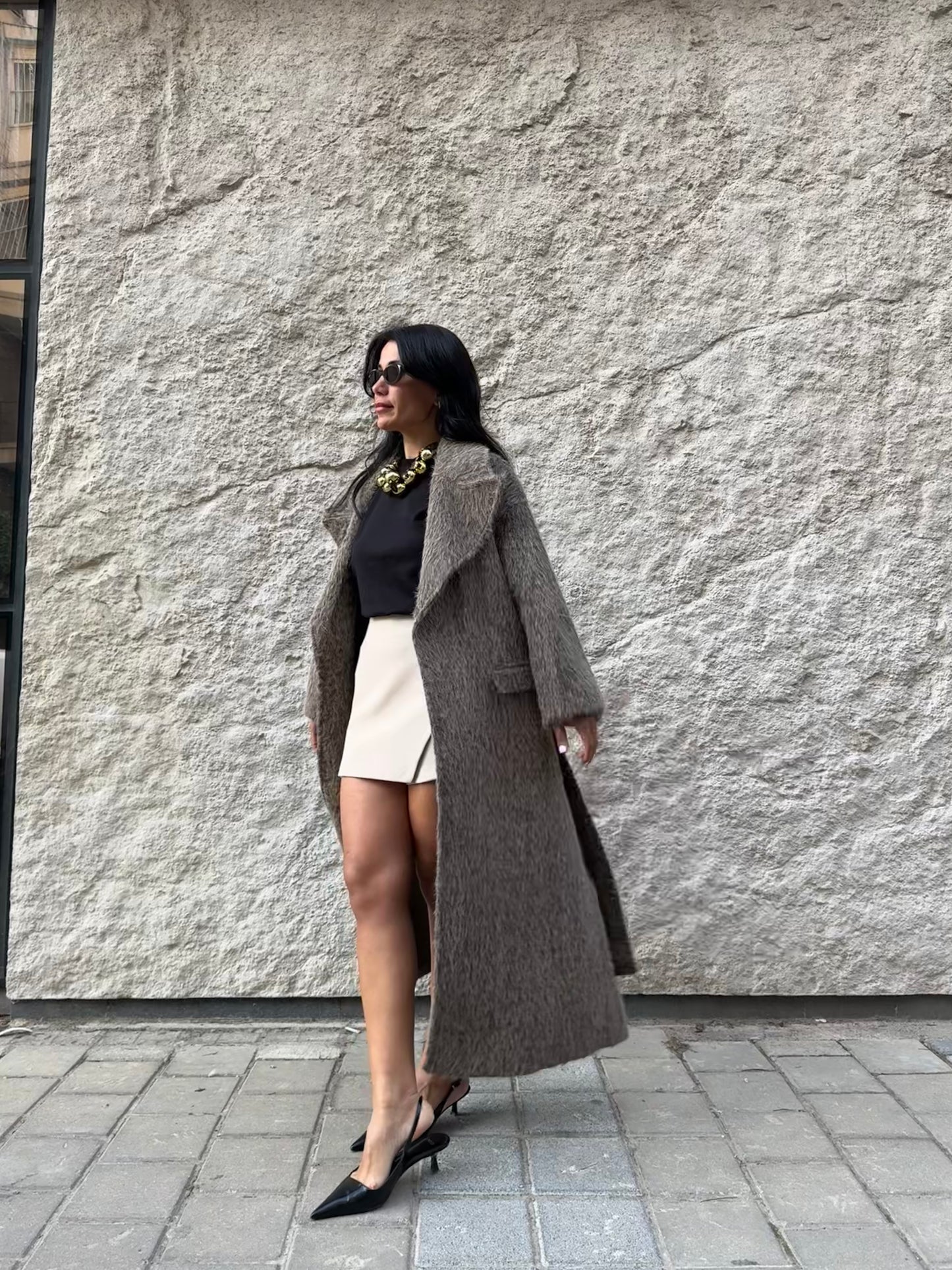 MAXİ Boy Tüylü Kaban