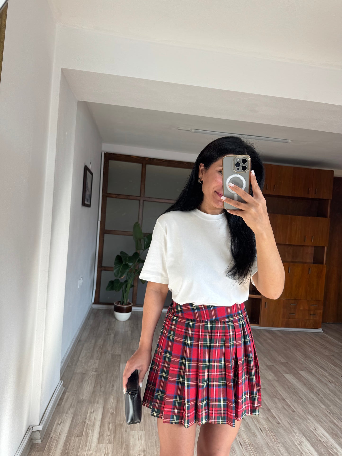 Kırmızı Ekose etek