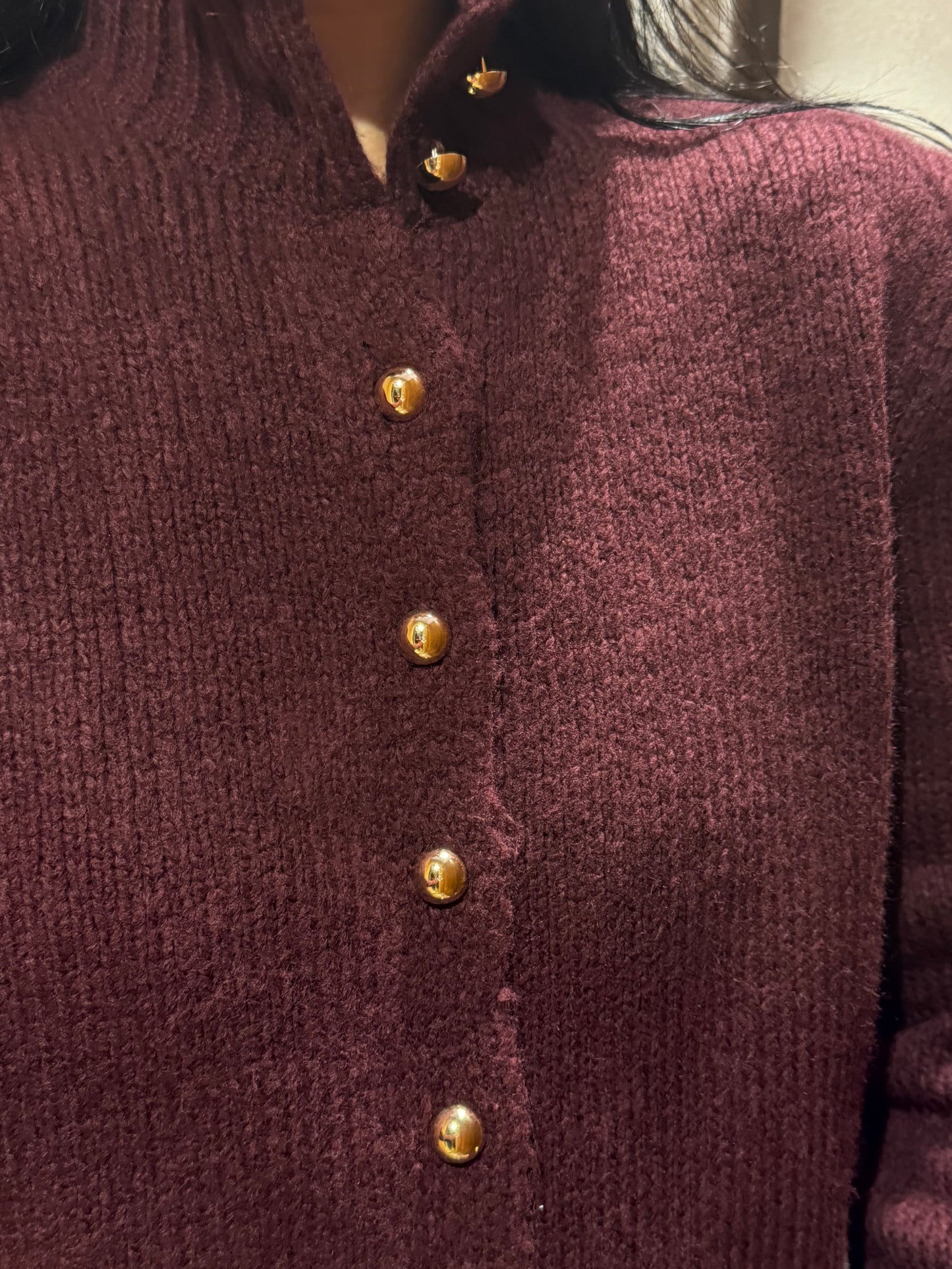 Gold Düğmeli Hırka