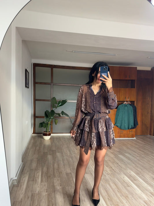 Kahve Kemerli elbise