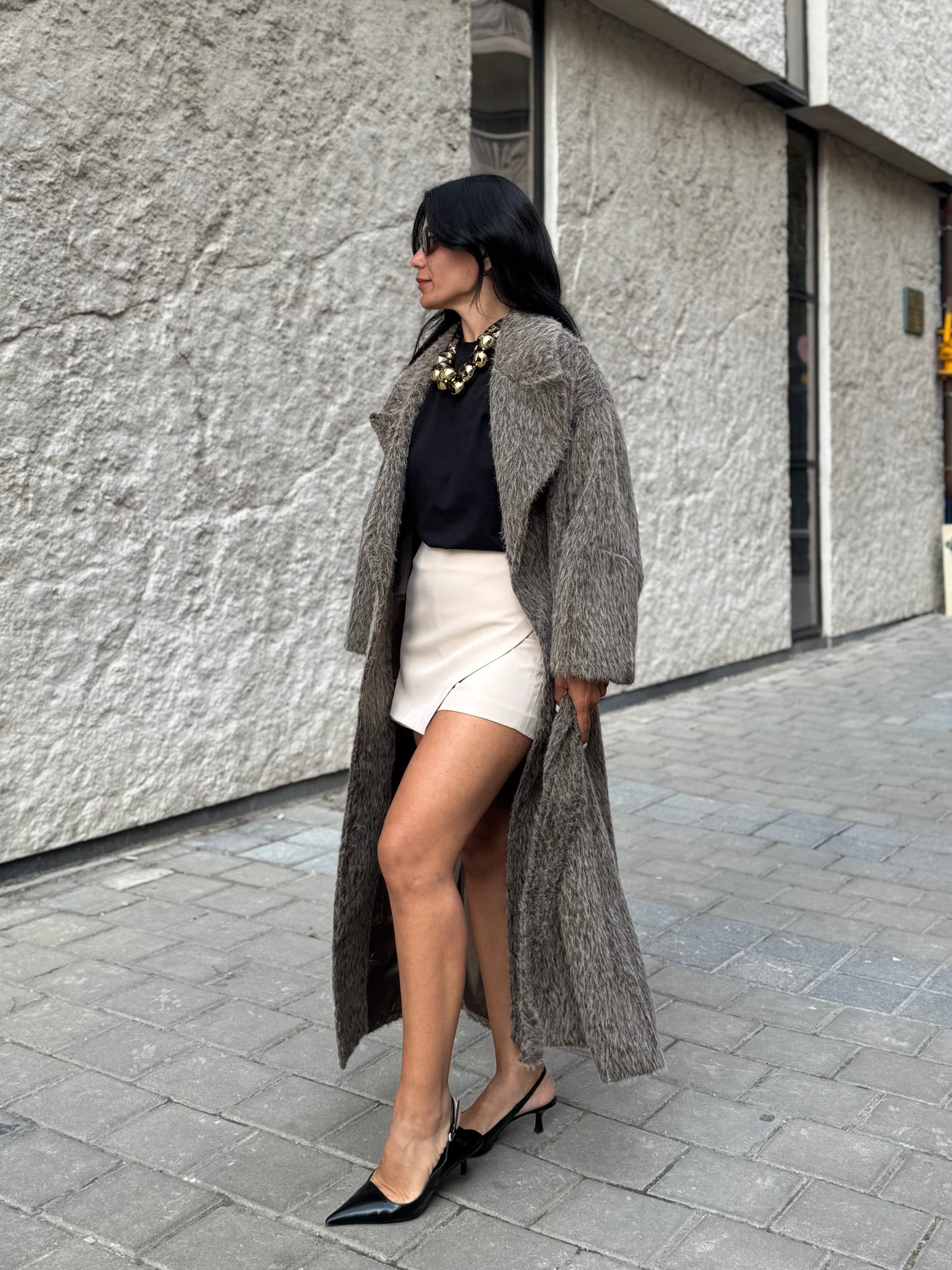 MAXİ Boy Tüylü Kaban