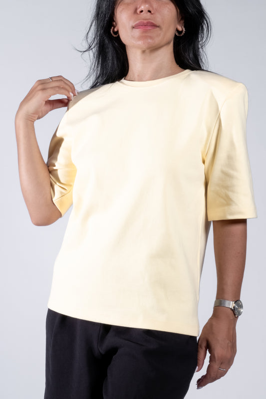 Sarı Vatkalı T-Shirt